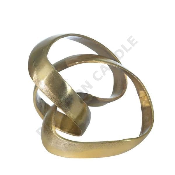 RIVERTON CANDLE & BATH for Gold 8 in. x 7 in. Metal Abstract Knotted Sculpture