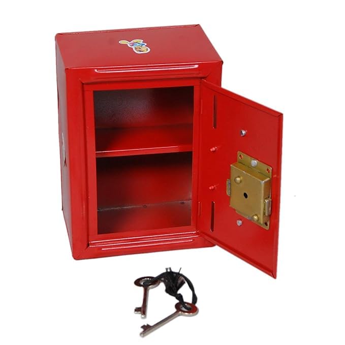 Money Bank Iron gullak no Worries for Damage for The Shop use Home use for Saving Money(8x4) inches- Multi Colo