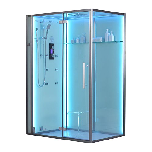 EAGO Dampfdusche DZ991- 1F12 weiß/ 150×90/ links