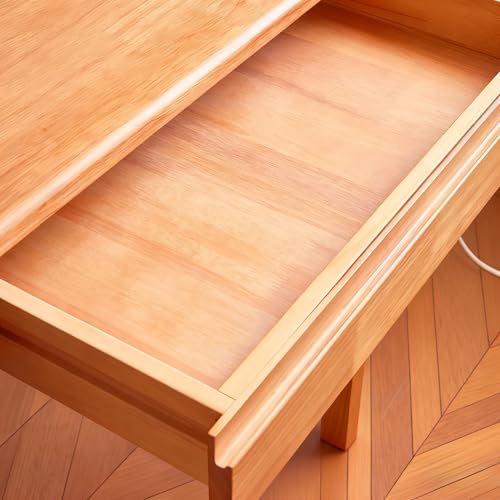 SUSVQLXG 47"x24" Solid Wood Desk with Drawers,Wood Writing Desk for Small Spaces, Home Office Desks for Work,Gaming Study PC Desk for Bedroom,Student Computer Desks(Natural Wood Color, 47 inch) — view 6
