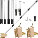 Patio Weed Remover Tool, 160 cm Weed Brush Long Handle, Heavy Duty Patio Scraper & Wire Brush, 3 Different Durable Weeder Tools Heads for Cleaning Block Paving and Driveway