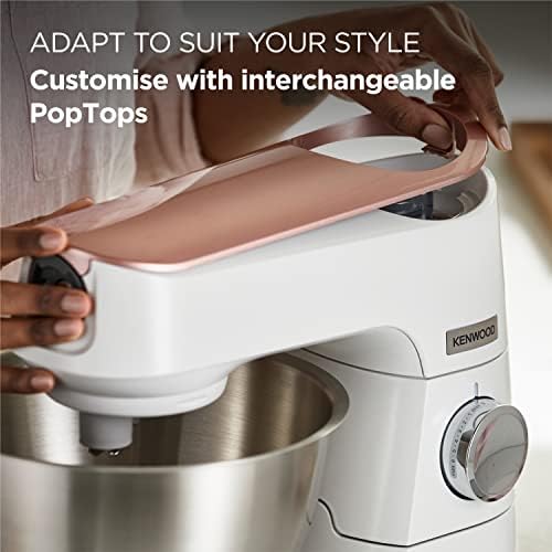 Kenwood Titanium Chef Baker XL, Kitchen Machine with K-Whisk, Stand Mixer with Kneading Hook, Whisk and 5L Bowl, KVC65.001WH, Power 1400W, White