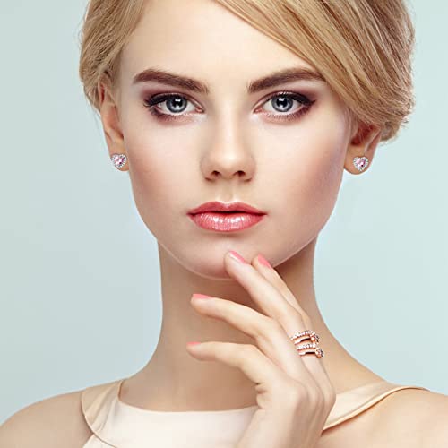 Konikit Pink Heart Stud Earrings Valentines Day Earrings For Women Girls Lady For Valentine's Day #TOP5