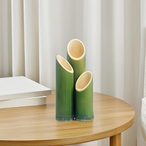 Vases en bambou pour bonsaï, jardinières cylindriques vertes décoratives