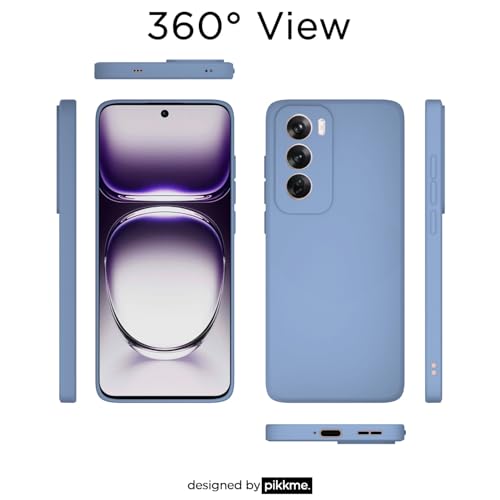 Image of Outlouders Back Cover for Oppo Reno 12 Pro 5G | Camera Protection | Durable Soft Matte Silicone Bumper Case (Aqua Blue)