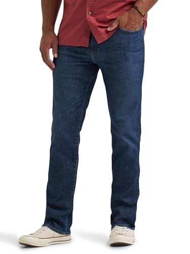 Lee Men's Extreme Motion Regular Straight Jean with Cool Temp, Blithe, 36W x 32L