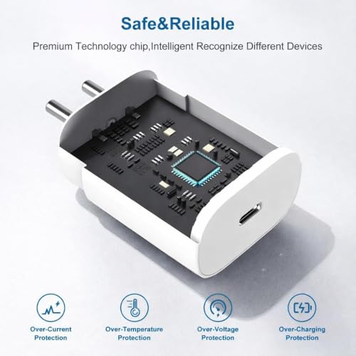 Image of Samsung 25W PD 3.0 Type C Fast Charging Adapter with 3.3 Ft Cable for Galaxy M17|M07|M36|M06|A55|A35|F06|S25 fe|S22|S24|F36|F16|M35|S23|A06|S25 Plus|Tab S11 /S10 Lite|USB C 25w Quick Adaptor, White