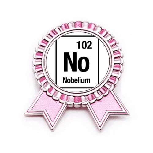 Broche rose No Nobelium en métal noble et finitions géométriques minutieuses
