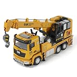 SHINESIGNAL LKW Spielzeug Kran Toys 1:40 Baustellen Fahrzeuge, Ausziehbarer Teleskoparm 40cm, 360° Drehbarer Kabine Baufahrzeug Kranwagen Auto Spielzeug Kinder STEM Geschenk für Junge 3 4 5 6 Jahre