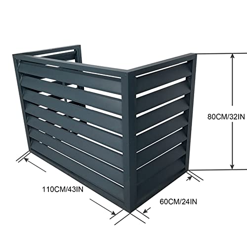 Abdeckung für Außenklimaanlagen, Zaun zum Verstecken von Klimaanlagen, Wärmepumpenabdeckung, langlebiges Aluminium, schützt vor Wetter-2