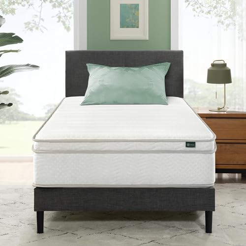 Image of Zinus 12 Inch Foam and Spring Hybrid Mattress [New Version], Twin, Fiberglass Free, Medium Firmness, Durable Support, Certified Safe Foams & Fabric, Mattress in A Box， White