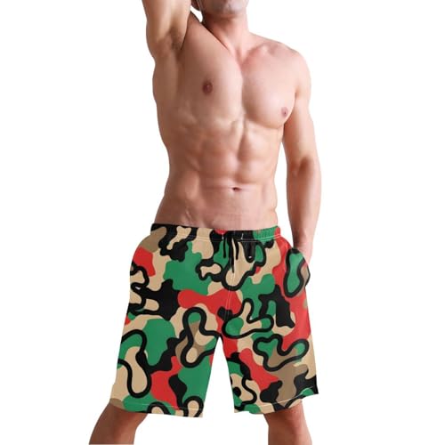 Men's Swim Trunks Quick Dry Swimming Shorts with Pocket Camouflage with Colors Swimsuit Trunks4