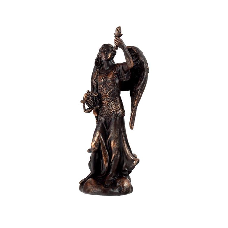 Statuette Archange Saint Uriel en bronze de 13 cm pour cadeau de baptême