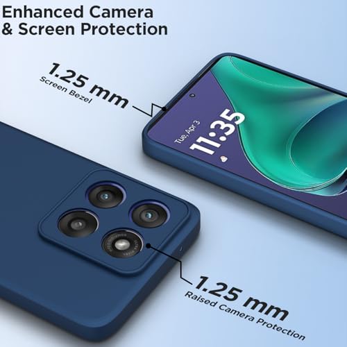 Image of Outlouders Back Cover for Motorola Moto Edge 60 Stylus 5G | Camera Protection | Durable Soft Matte Silicone Bumper Case (Blue)