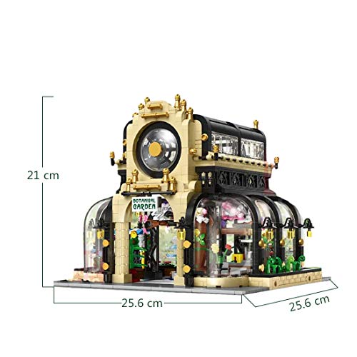 Seasy Haus Bausteine Bausatz, 2147 Klemmbausteine Modular Botanischer Garten Modell mit LED-Licht, Kompatibel mit Lego – Bild 8