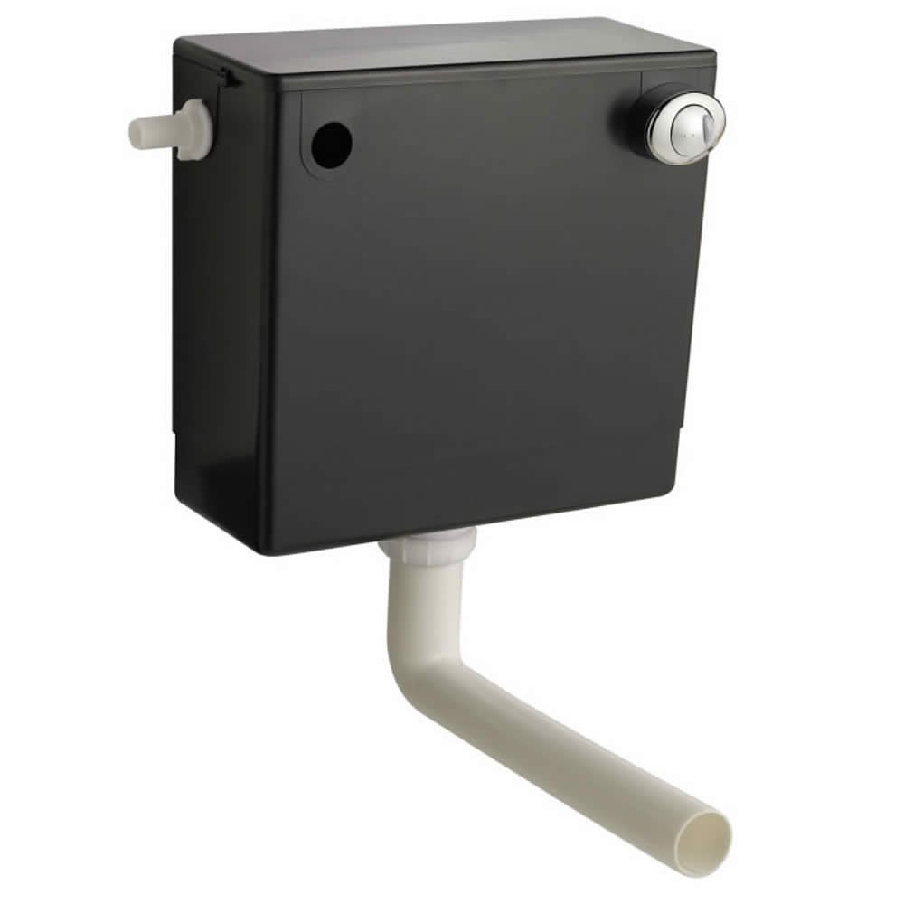 Trueshopping Black Wras Approved Dual Flush Concealed Cistern For Bathroom Back To Wall Toilet Pan