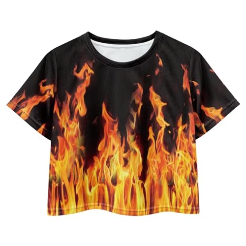 Kids Crop Tops Summer Short Crewneck Pullover Lightweight Soft Sports Short Sleeve T-Shirt for 5-14Y Girls