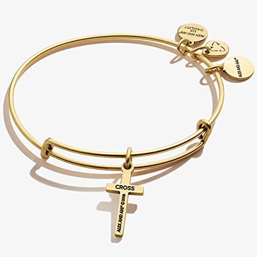 Alex and Ani Divine Guides Expandable Bangle Bracelet for Women, Cross Charm, 2 to 3.5 in2