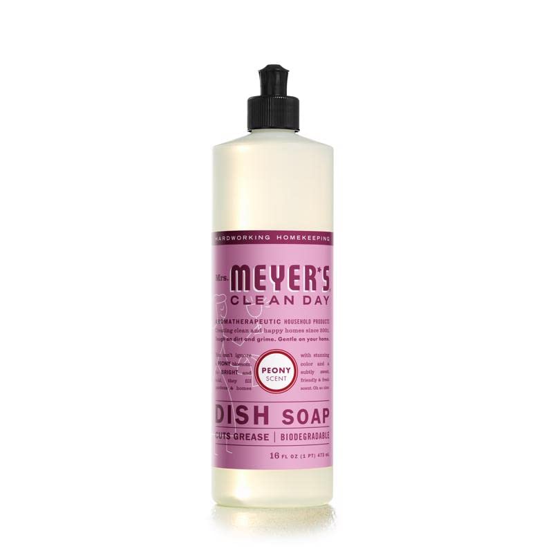 Mrs Meyers Clean Day Peony Scent Liquid Dish Soap 16 oz 1 pk - Total Qty 6 Each