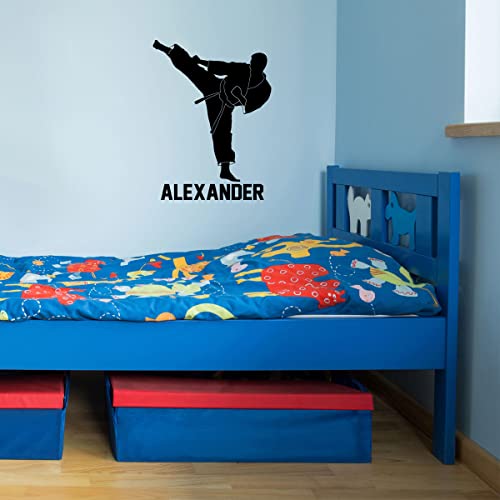 Vinilo Decorativo Karate para Niños 13" H x 10" W Negro