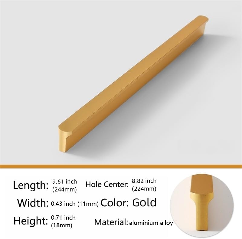 5 Pack Gold Cabinet Pulls - Kitchen Hardware Handles for Dresser Drawers -T Shape Cabinet Hardware (8.35 inch,Gold) 8.35 inch Gold