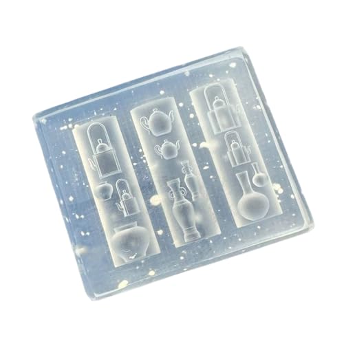 Molde de silicona floral para tallar uñas, joyería, manualidades, plantilla de grabado en relieve reutilizable con diseños de jarrón, plantilla de estampado de arte de uñas