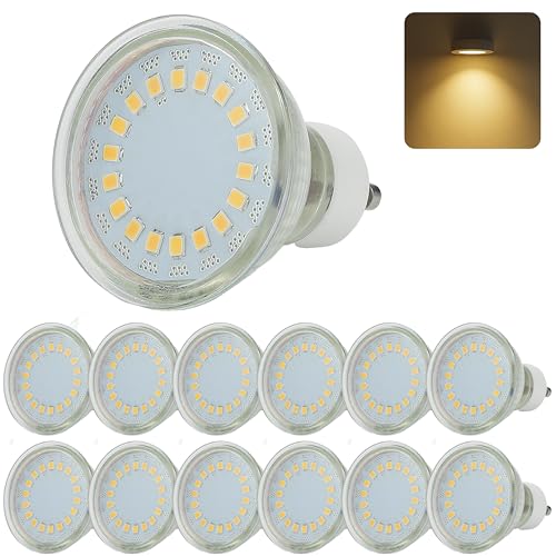 Sweet Led 12er GU10 LED Lampen 230V, ersetzt 50W Halogenlampen 5W Warmweiß 3000K 120° Abstrahwinkel LED Birnen Leuchtmittel 450lumen (Warmweiß-12er Pack)