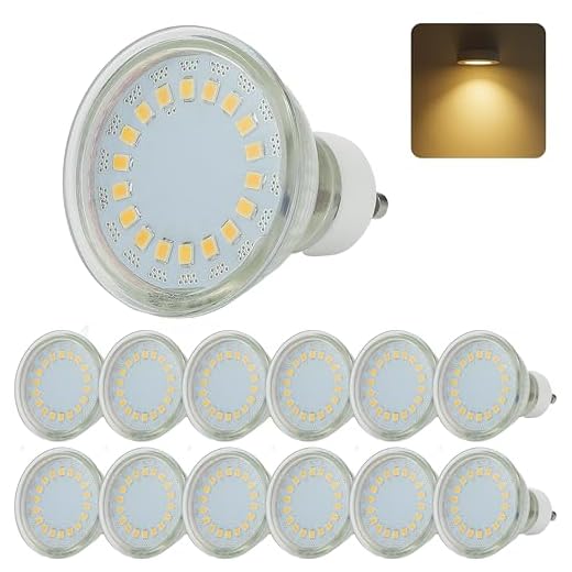 Sweet Led 12er GU10 LED Lampen 230V, ersetzt 50W Halogenlampen 5W Warmweiß 3000K 120° Abstrahwinkel LED Birnen Leuchtmittel 450lumen (Warmweiß-12er Pack)