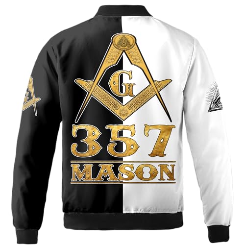 ThuhaTree Store Personalized Masonic White Compass Symbol Bomber Jacket S-5XL3