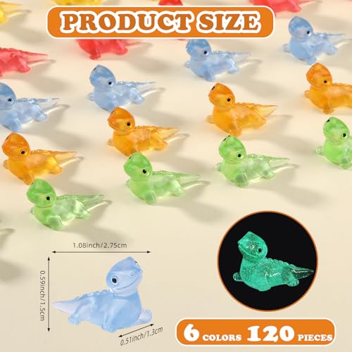 WEWAYSMILE 120pcs Luminous Mini Resin Animals, Tiny Resin Animals Glow in The Dark, Mini Panda Resin Animals - Image 2