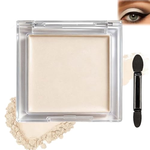 Image of Hypoallergenic Matte Beige Single Eyeshadow, High Pigment Waterproof Pressed Powder with Brush, Long-Lasting Smooth Blendable Formula for Mature and Sensitive Skin