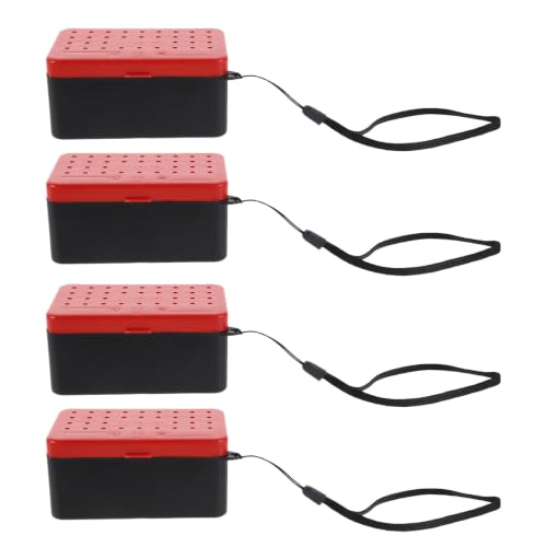Zerodeko 4pcs Bait Storage Box Worm Storage Box Double Layer Plastic Breathable Leakproof Insulated Live Worm Container for Freshwater Fishing and