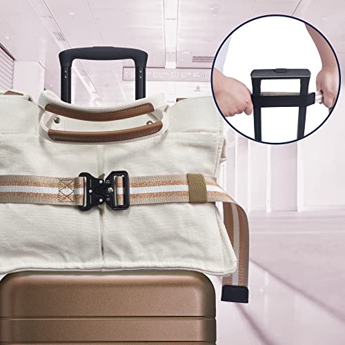 Luggage Belt,Travel Belt For Luggage,Luggage Straps For Suitcases,Suitcase Strap,Stylish&Djustable Add A Bag Luggage Strap For Carry On Bag-Airport Travel Accessories For Women&Men (White Card) #TOP1