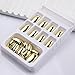 Gold Press on nails Metal Chrome Fake Nails Short Square False Nails Press ons Mirror Golden Acrylic Nails Glossy Luxurious Metal Glue Stick on Nail for Women Manicure 24pcs