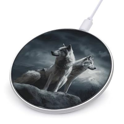 Wolf at Night Wireless Charger, Fast Charging Pad