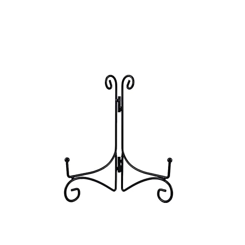 SVENJBB Black Iron Plate Stand, 6 Inch Plate Holder