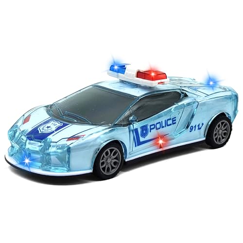 Image of VGRASSP Push and Go City Guard Police Car Toy for Kids with Flashing Lights and Music - Friction Patrol Vehicle with Sound Effects - Color As Per Stock