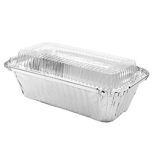 50 Pack 2 LB Disposable Aluminum Mini Flat Pan with Lids, Baking Pans with 50 Lids
