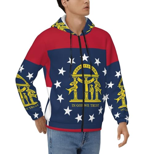 Sweat à capuche zippé homme Géorgie gilet sweat-shirt américain