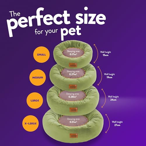 Slumberdown Donut XL Dog Bed (85 cm) - Soft, Supportive & Calming Nest for Puppy, Dogs & Cats | UK-Made, Washable, Non-Slip Base, Plush Cushioning Comfort in Green - Image 6