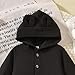 KOZBY Newborn Unisex Baby Boy Girl Hooded Jumpsuit Long Sleeves Romper Outfits Gender Neutral Solid Color Loose Clothes Fall Winter Spring Black