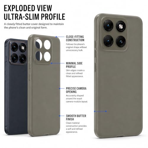 Image of FIRST MART Back Cover for Motrola Edge 70 | Ultra-Thin Frosted Matte Semi-Transparent Silicone Case, Anti-Slip Grip, Precise Fit | Grey