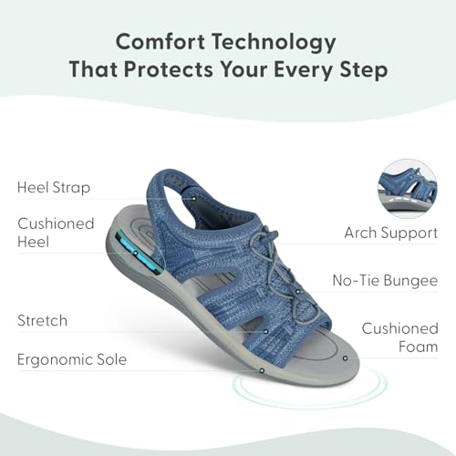 Image of Orthofeet Maui Orthopedic Women Walking Sandal | Adjustable, Stretchable, Breathable with Anatomical Arch Support, Ergonomic Cushioning, Wide Toe Box for Casual Outings