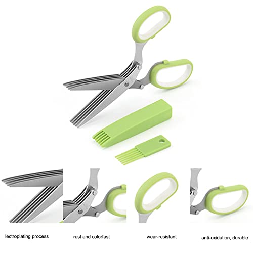 Conjunto de tesouras de corte de ervas - 4 Pacotes Herb Tesoura Herb Stripper - Tesoura de corte mul