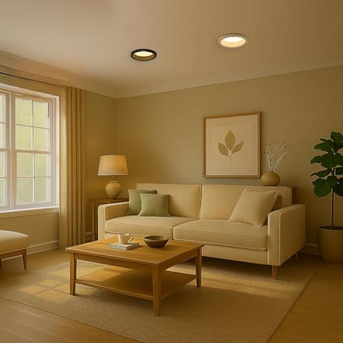 Image of 12W Deep Down LED Round Panel Light | Bright Modern Surface Ceiling Light for False Ceiling & POP Roof | Energy-Efficient Light | Cool White, White Aluminium Body | Pack of 8