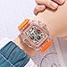 MASTOP Fashion Hollowed Men Watches Tonneau Transparent Skull Big Face Analog Display Silicone Strap Chronograph Calendar Quartz Waterproof Trend Male Wrist Watch (Orange)