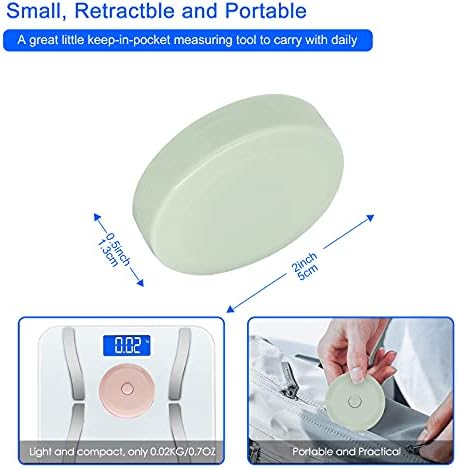 Retractable Soft Fabric Tapen Measure, 3 pack Round Tape Measure Body Measure Tape Double Scale Soft Tape Push Button Retractable Tape Measure for Measure Length Waist