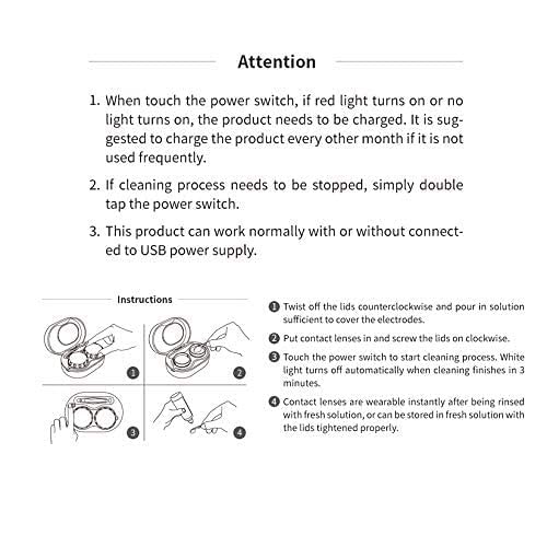 3N Contact Lens Cleaner Machine, Silent and Soundless, Portable Contact Lens Cleaner With USB Charger, 30 Days Long Battery Life, Perfect For Disposal Soft Lens, Contact Lens, Colored Lens and OK Lens