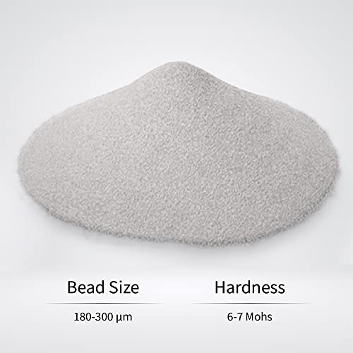 Foto von 25 KG Strahlmittel Glasperlen 180-300 µm Sandstrahlen Strahlglasperlen für Strahlkabinen auf Metall Stahl Holz, Beton Marmor und Stein