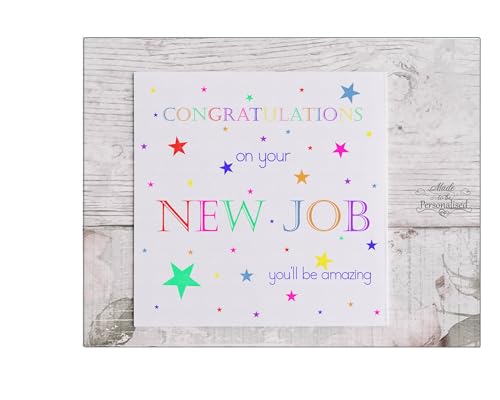 New Job Card congratulations on your new job good luck in your new role farewell card for him or her goodbye leaving for adventure